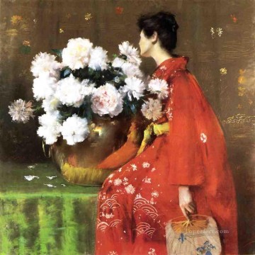 牡丹 1897 花 ウィリアム・メリット・チェイス Oil Paintings